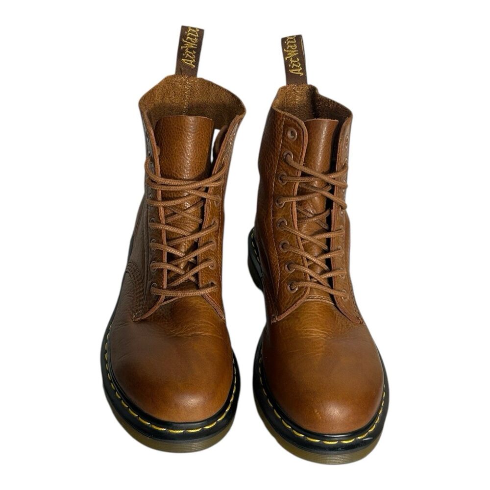Dr. Martens Pascal Womens Size 9 Combat Boots Brown Leather EUC - Picture 2 of 9
